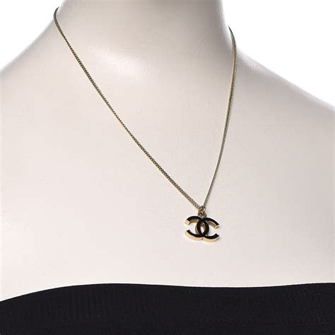 chanel necklace gold and black